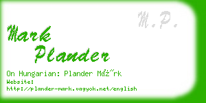 mark plander business card